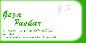 geza puskar business card